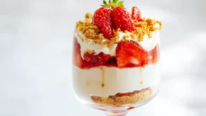 Блюдо: Чизкейк с клубникой