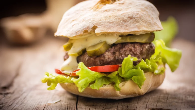 Фото рецепта: Говяжий бургер с чиабаттой