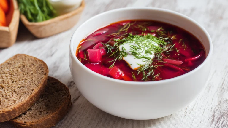 Овощной суп со свеклой и зеленью