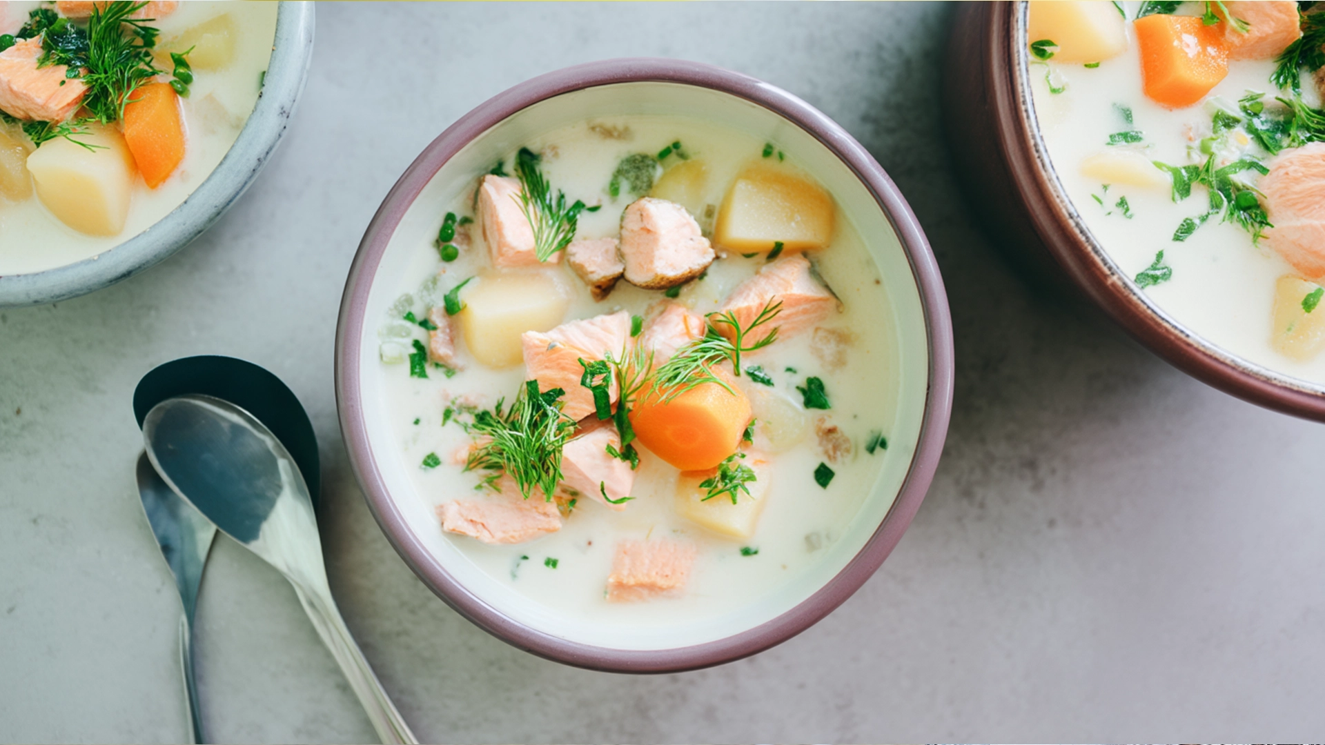 Фото блюда: Рыбный суп из лосося со сливками