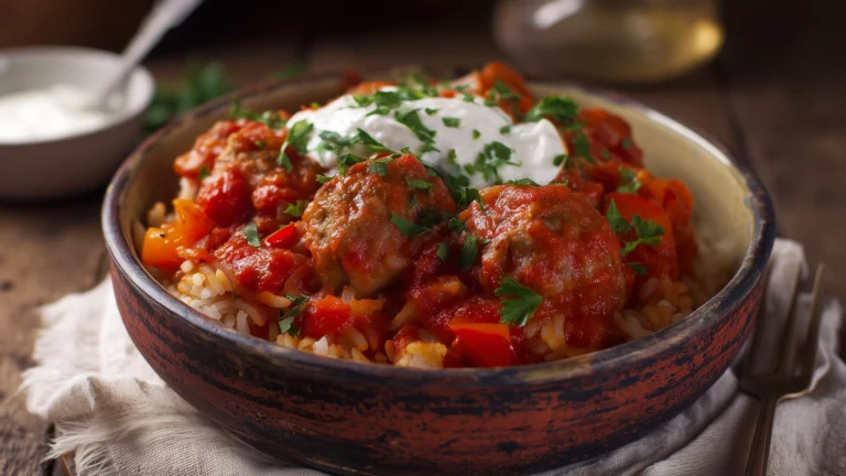 Фото рецепта: Гуляш с фрикадельками