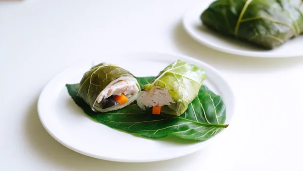 Овощные рулетики с курицей на пару
