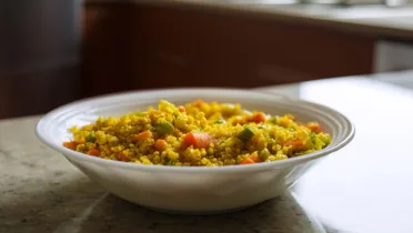 Фото блюда: Булгур с овощами и куркумой для яркого обеда