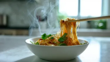 Фото рецепта Чили лапша с лимонником – Рецепт с Сингапурской кухни