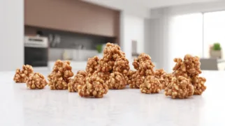 Фото рецепта: Десертные шарики из рисовых хлопьев с медом