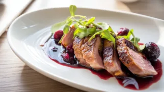 Фото рецепта: Филе утки с насыщенным ягодным соусом