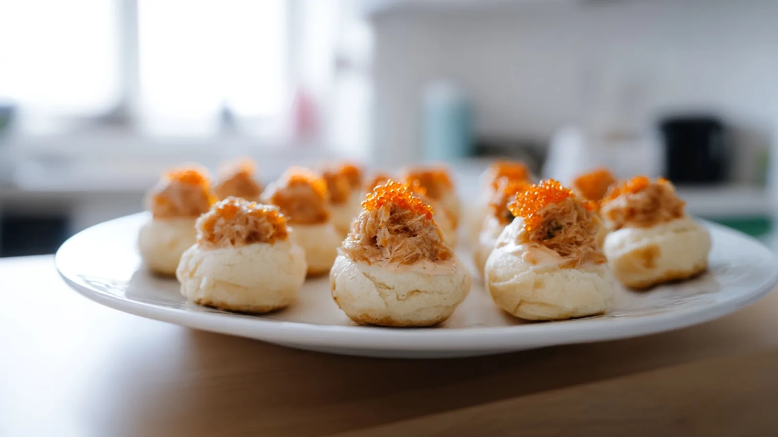 Фото блюда: Горячая закуска с нежной икрой минтая