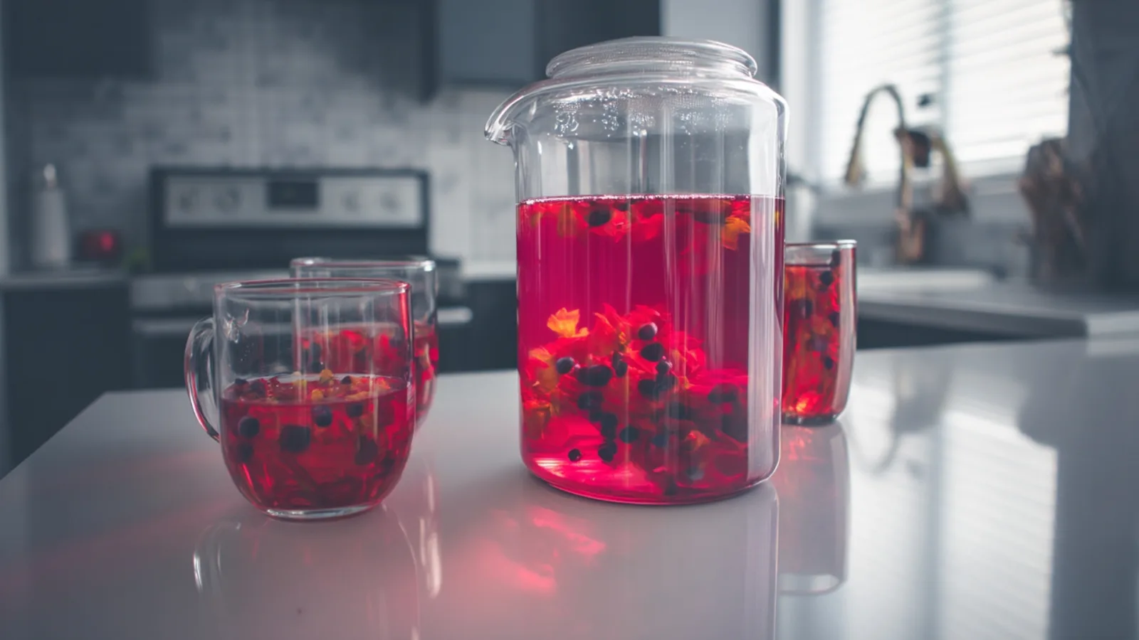 Фото блюда: Каркаде с ягодами яркий освежающий вкус