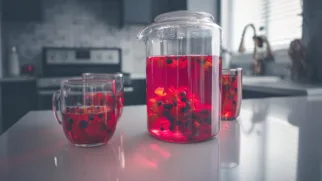 Фото рецепта: Каркаде с ягодами яркий освежающий вкус