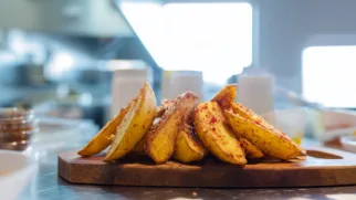 Фото рецепта: Картофель по деревенски с огненной заправкой