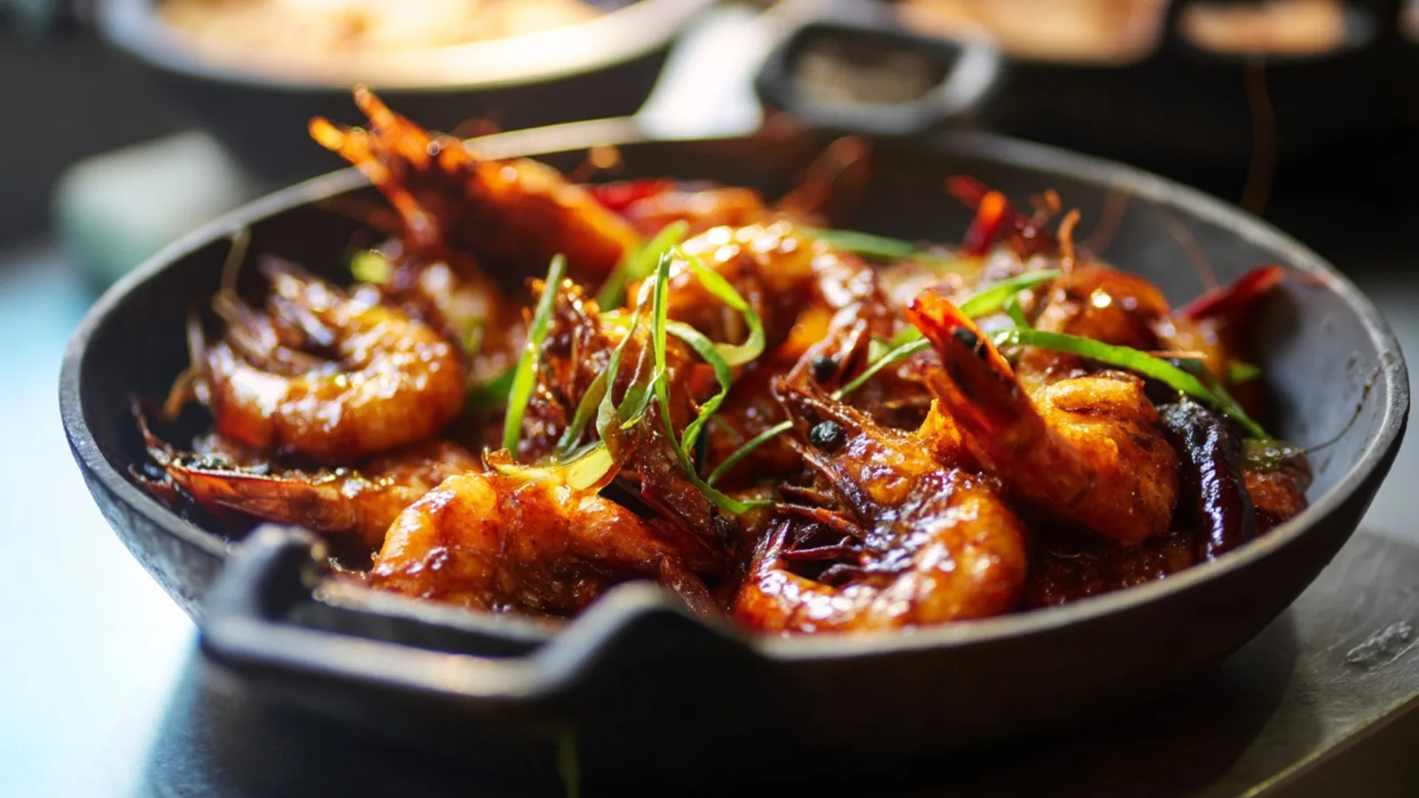 Фото блюда: Креветки в карамели с виски для яркого ужина