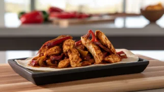 Фото рецепта: Курица фахитас с перцем на сковороде с насыщенным вкусом специй