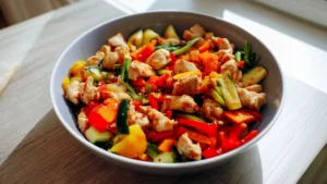 Фото блюда: Курица с овощами по азиатски с ярким вкусом чили