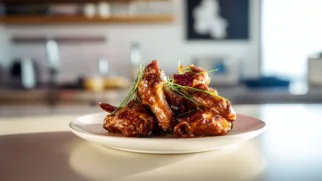 Фото рецепта: Крылья в соусе из шалота с ярким ароматом