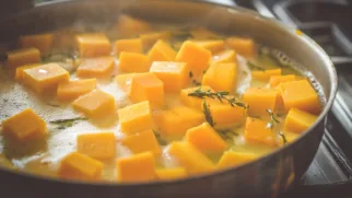 Фото рецепта: Нежный маш с тыквой в ароматном соусе