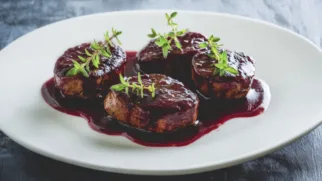 Фото рецепта: Медальоны из говядины с ягодным соусом — рецепт