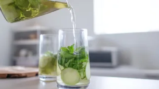 Фото рецепта: Мятный коктейль с огурцом освежающий летний рецепт