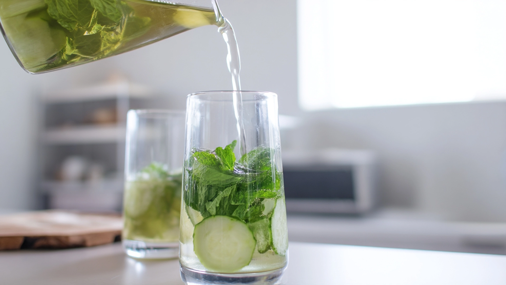 Фото блюда: Мятный коктейль с огурцом освежающий летний рецепт