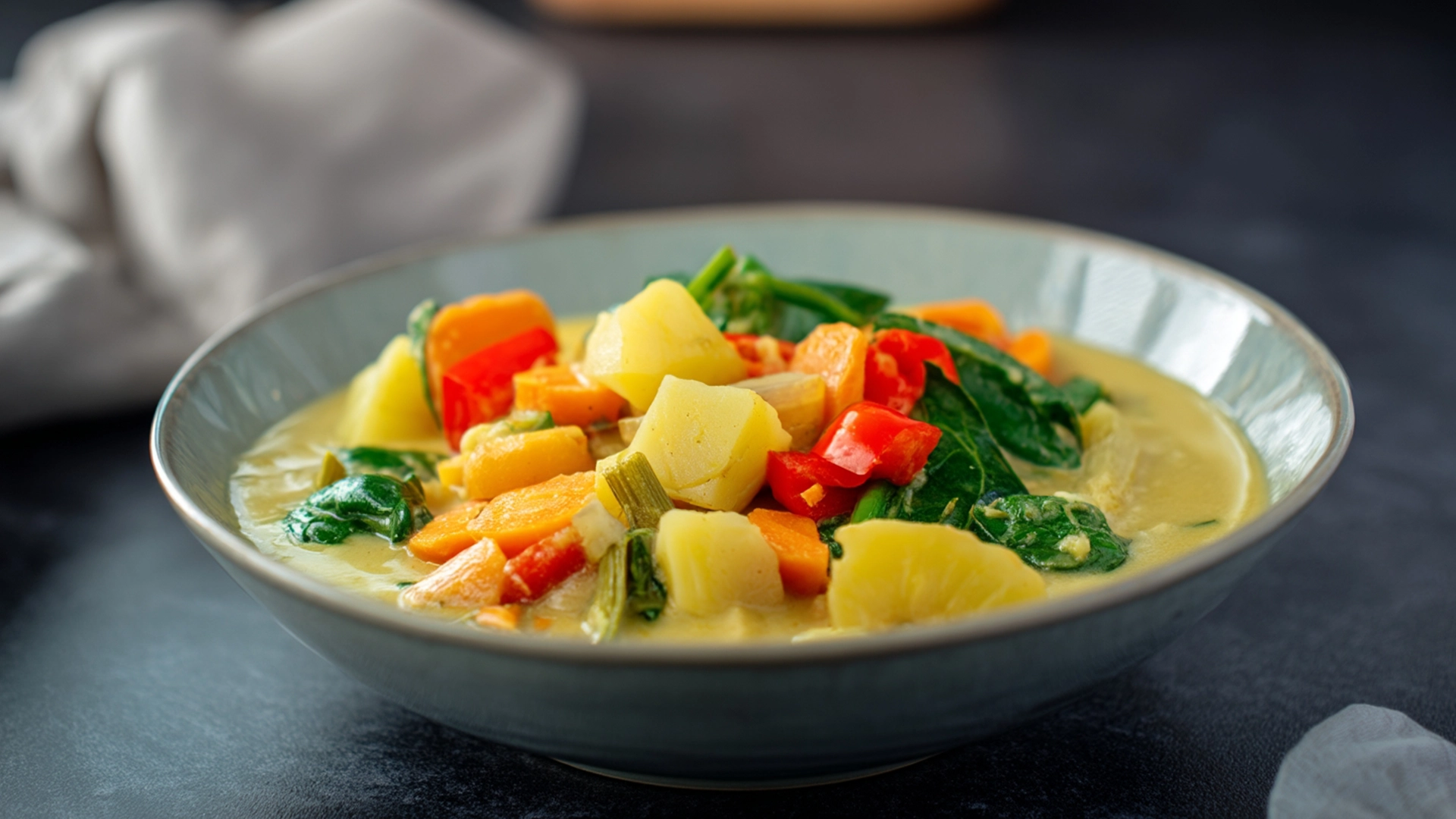 Фото блюда: Овощное рагу с ярким ароматом имбиря и нежным кокосовым вкусом