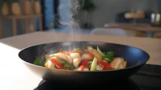 Фото рецепта: Пангасиус стир фрай с яркими овощами