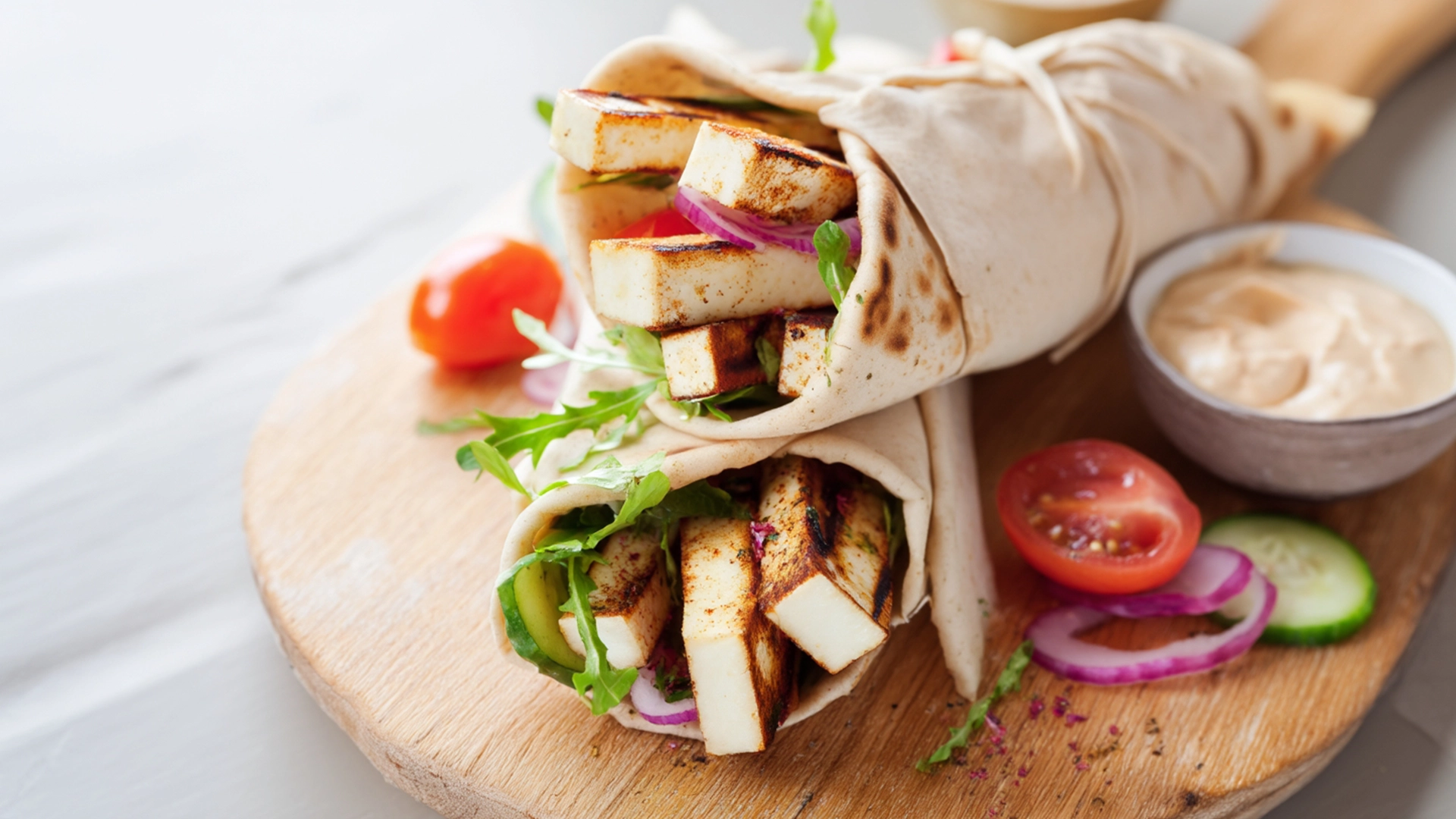 Фото блюда: Панир роллс с пряным соусом