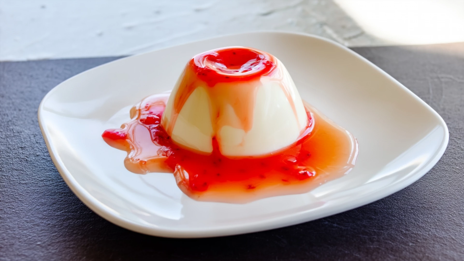 Фото блюда: Нежная паннакотта с фруктовым сиропом для идеального десерта