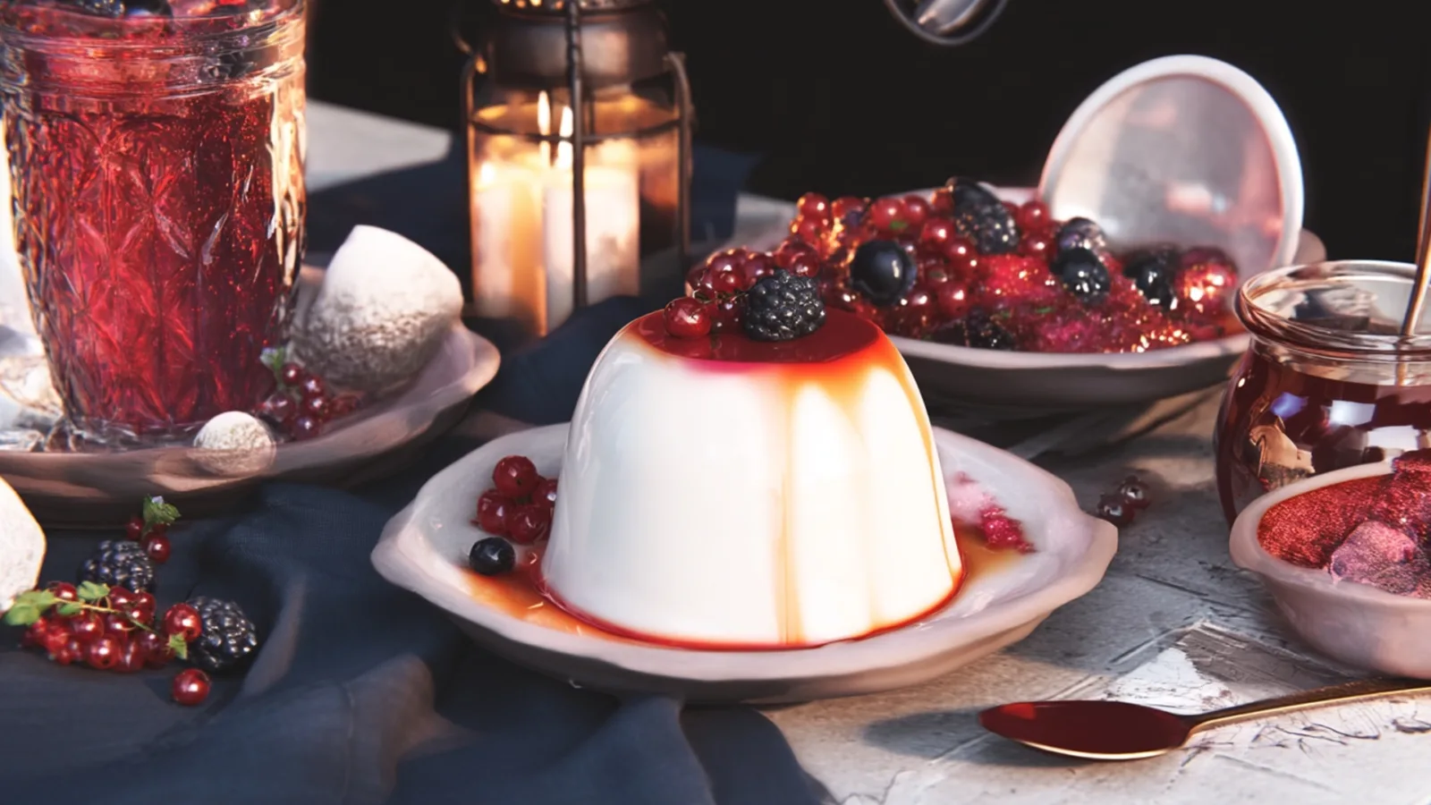 Фото блюда: Нежная панна котта с ягодным соусом