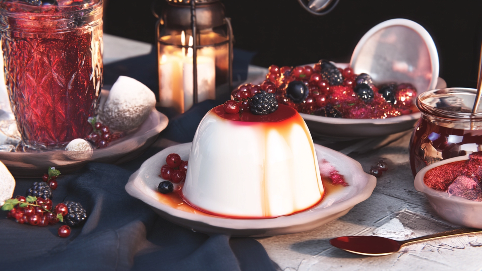 Фото блюда: Нежная панна котта с ягодным соусом