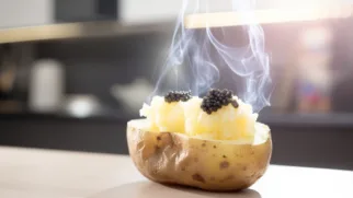 Фото рецепта: Печёный картофель с икрой и маслом – изысканный вкус на вашем столе