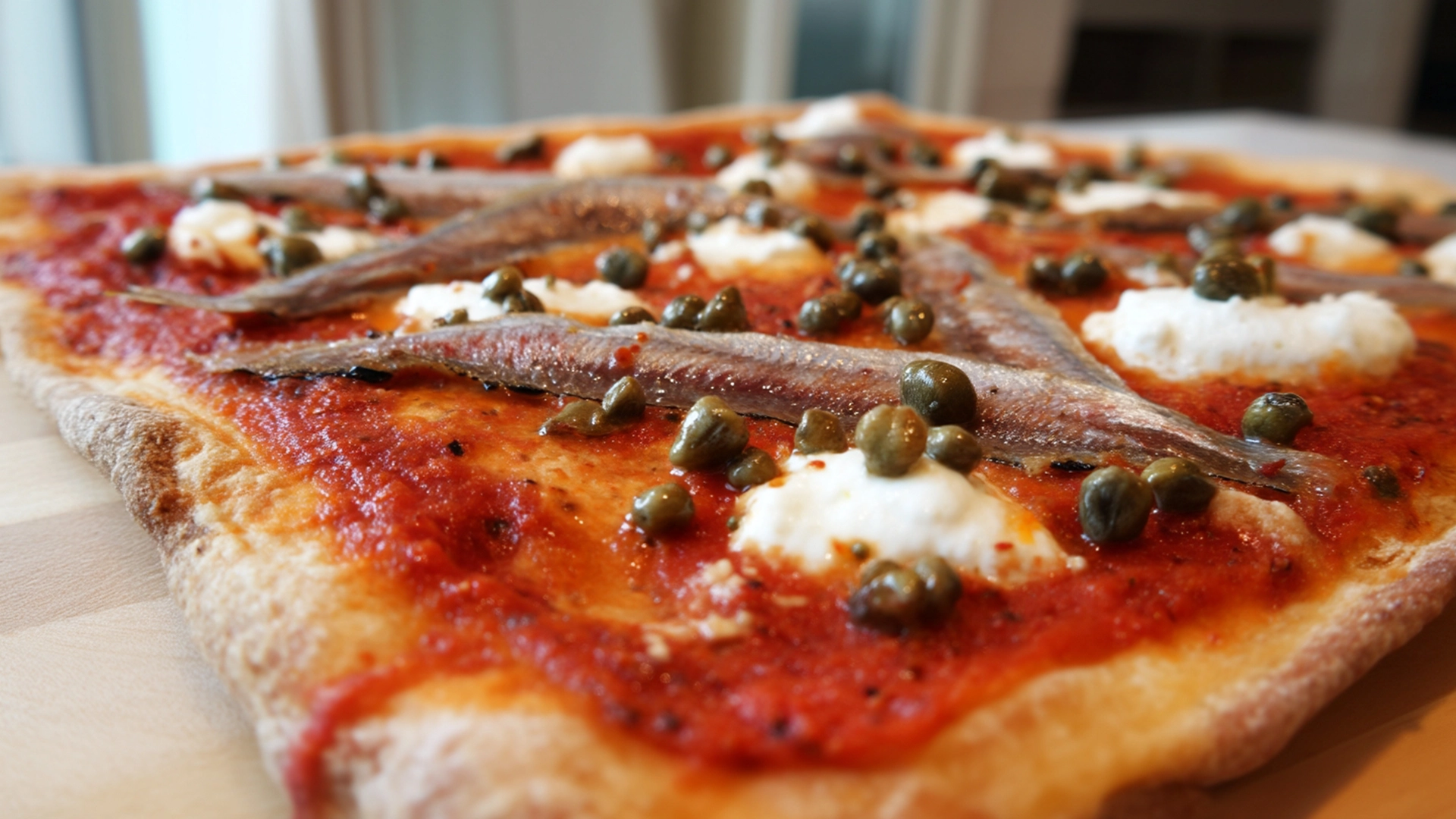 Фото блюда: Пицца с ярким вкусом каперсов и анчоусов