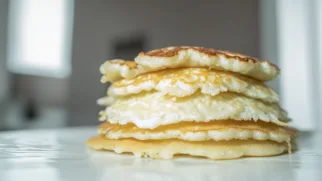 Фото рецепта: Пышные рисовые блины на нежном кокосовом молоке