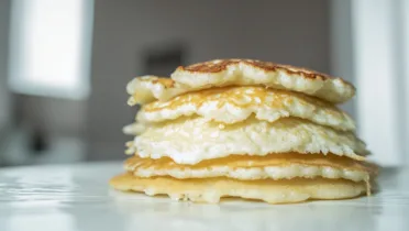 Фото рецепта Пышные рисовые блины на нежном кокосовом молоке