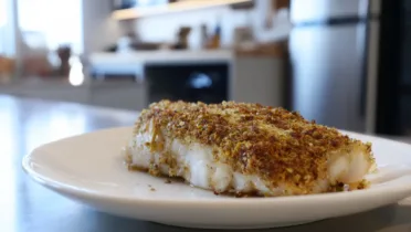 Фото рецепта Рыба с золотой пистачной корочкой для нежного ужина