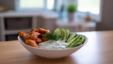 Фото блюда: Салат с копченой курицей и огурцом