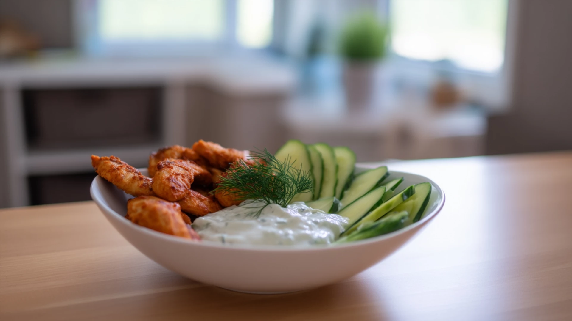 Фото блюда: Салат с копченой курицей и огурцом