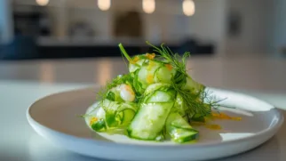 Фото рецепта: Салат с крилем и огурцом для легкого ужина