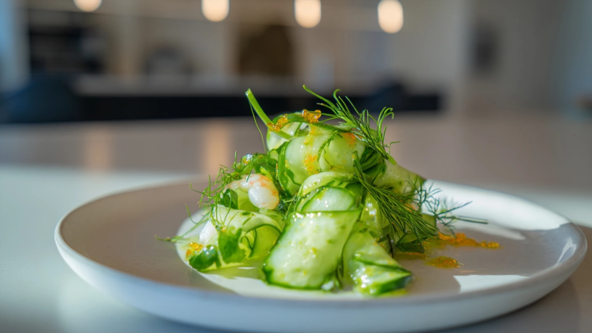 Фото блюда: Салат с крилем и огурцом для легкого ужина