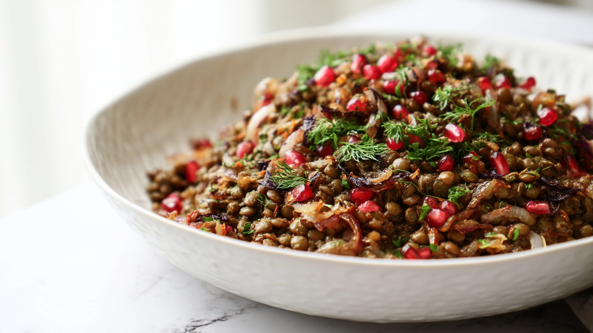 Фото блюда: Теплый салат с ярким вкусом гранатового уксуса