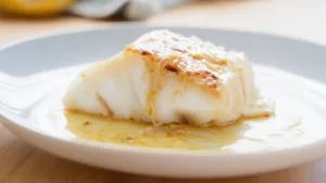 Фото блюда: Треска в мисо и юдзу с нежной текстурой и ярким вкусом