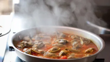 Фото блюда: Устрицы в нежном томатном бульоне с ярким ароматом