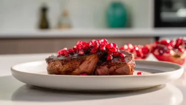 Фото рецепта Утиная грудка в ярком гранатовом соусе