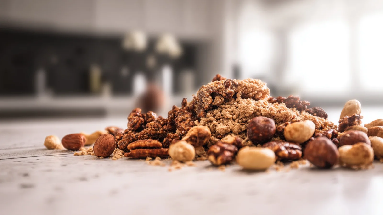 Фото блюда: Высокобелковая гранола с насыщенным ореховым вкусом