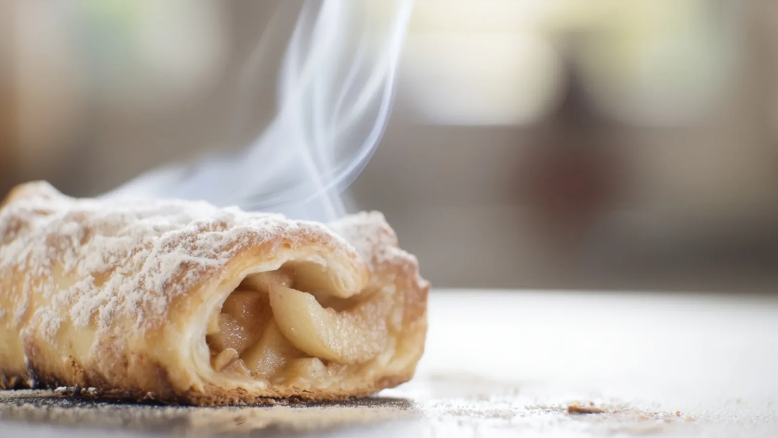 Фото блюда: Яблочный штрудель с сахарной пудрой