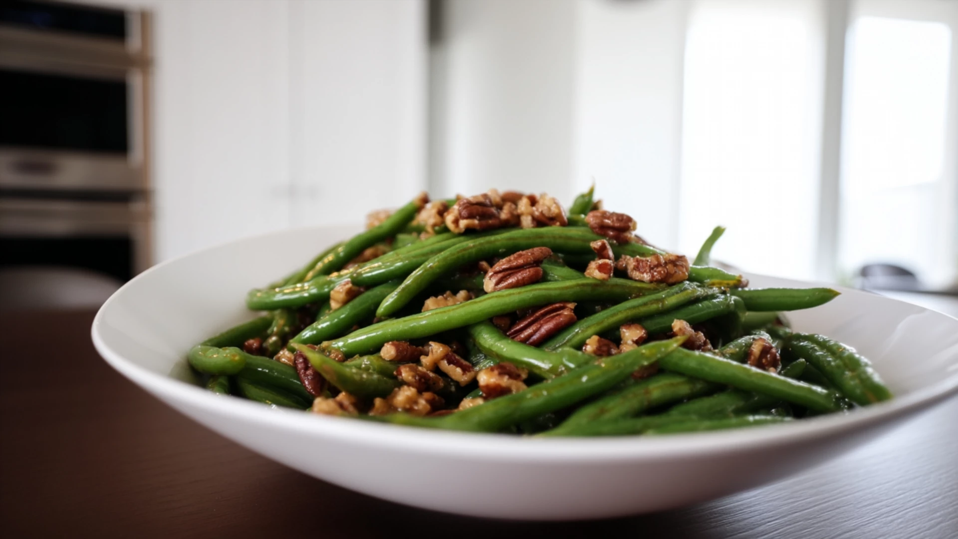 Фото блюда: Пикантная зелёная фасоль с пеканом