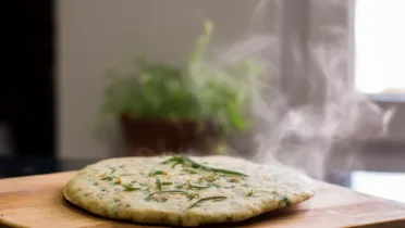 Фото рецепта Амарантовая лепёшка с зеленью на сковороде: ароматная, мягкая и без дрожжей