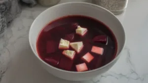 Фото блюда: Борщ с адыгейским сыром – ароматный и сытный