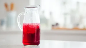 Фото блюда: Брусничный морс насыщенного вкуса и яркого цвета
