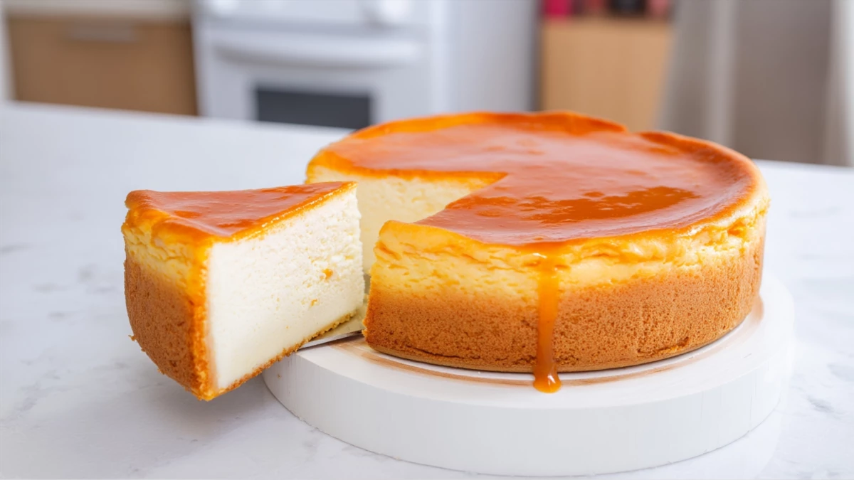 Фото блюда: Чизкейк Нью-Йорк с абрикосовым сиропом