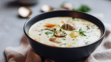 Фото рецепта Классический клэм-чаудер: как приготовить вкусный суп с моллюсками и картофелем