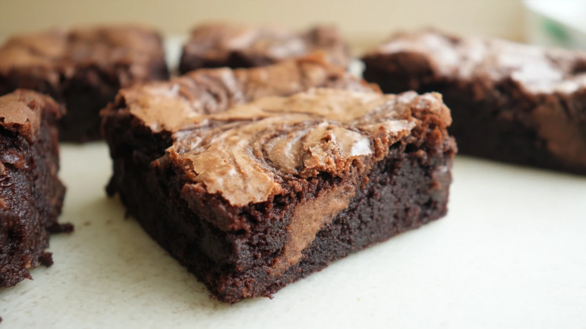 Фото блюда: Фундуковый брауни с мраморной пастой как из кофейни